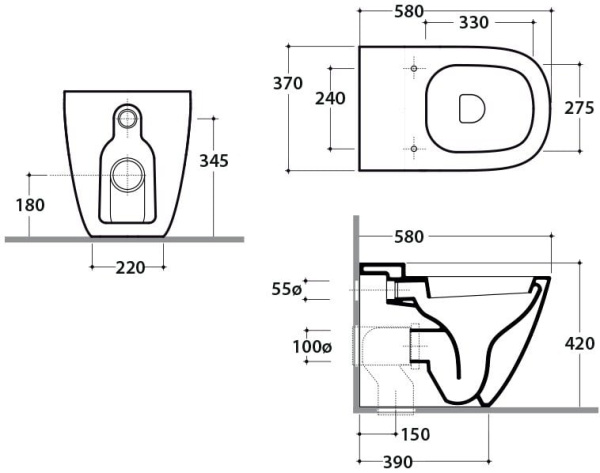 Унитаз Globo Stockholm LA001.BI