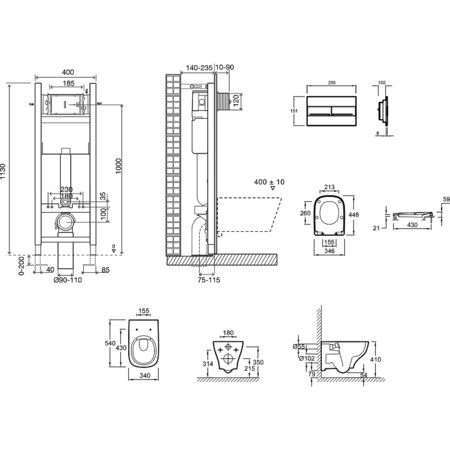 Комплект унитаза с инсталляцией Jacob Delafon Struktura E21771RU-00