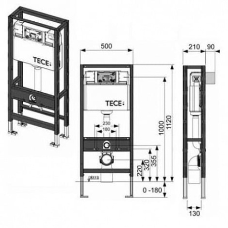 Инсталяционная система для подвесного унитаза TECE 9300031