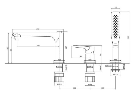 Смеситель на борт ванны BelBagno ANCONA ANCONA-BVD3-CRM
