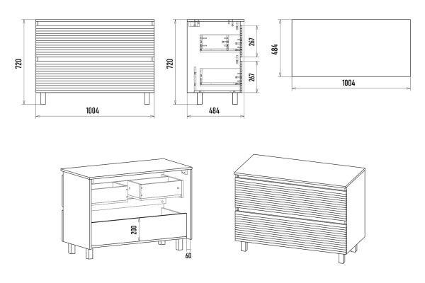 Тумба с раковиной Brevita Dakota 100 УТ000014632