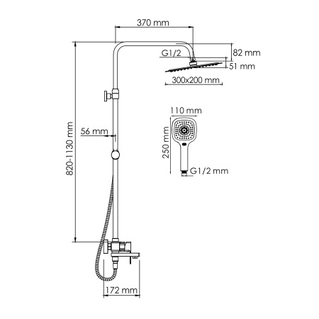 Душевая система WasserKraft A177.069.065.010.CH