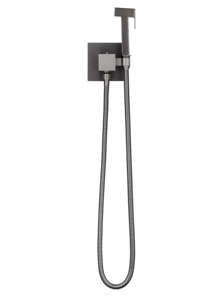 Смеситель с гигиеническим душем и термостатом встраиваемый WONZON & WOGHAND, темный графит WW-88829910-BGM