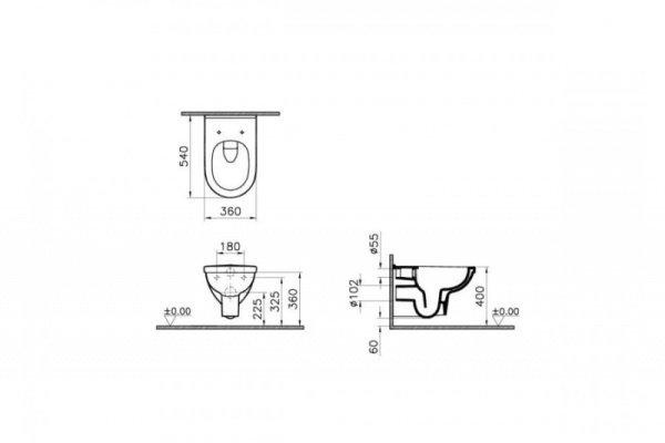 Унитаз подвесной Vitra Form 300 7755B003-0075