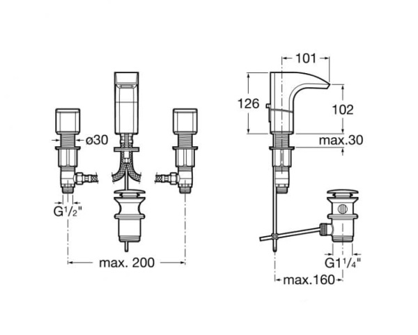 Смеситель для раковины Roca Thesis A5A4450C00