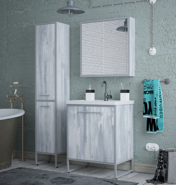 Зеркальный шкаф (70х70) Corozo Айрон 70 SD-00000279