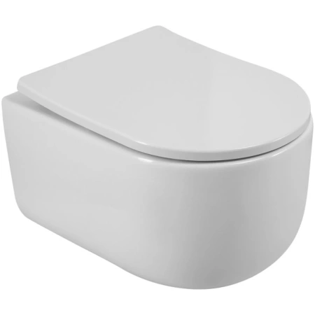 Унитаз подвесной BelBagno Soft BB084CH-TOR/SC безободковый, торнадо, с сиденьем микролифт