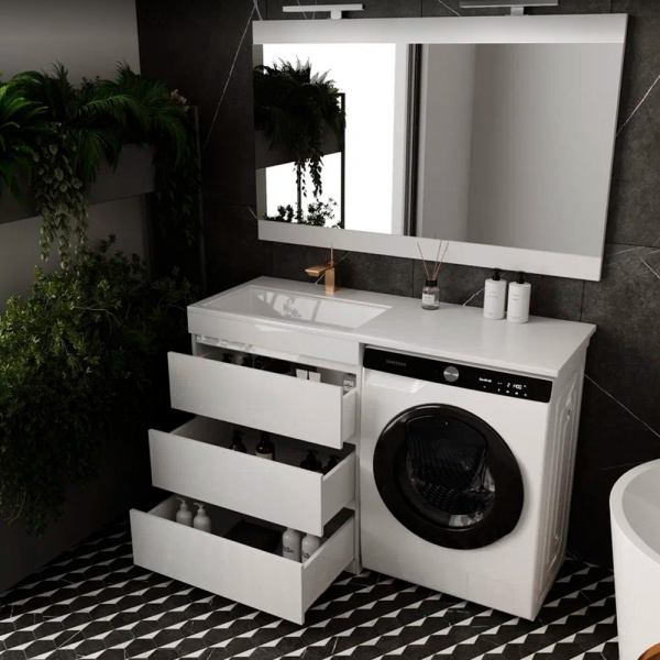 Тумба под стиральную машину напольная Style Line Даллас СС-00000558 белый