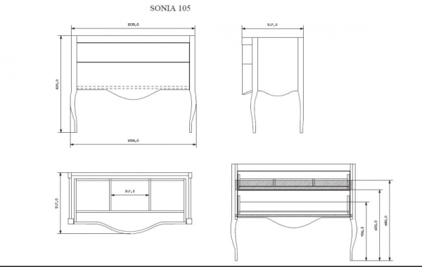 Тумба под раковину Eban Sonia FBSSN105-B bi decape*2/4