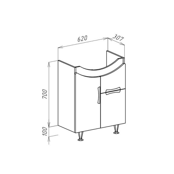 Тумба под раковину Bellezza Лагуна 65 4632110090037