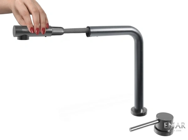 Смеситель для кухни EMAR ЕС - 7027 PVD Dark