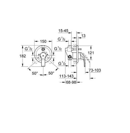 Смеситель для ванны Grohe Euroeco 19379 000 (19379000)