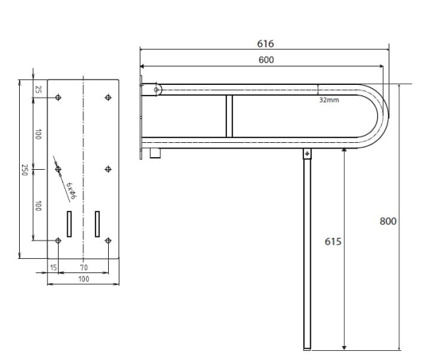 Поручень для ванны Bemeta Help 301102074N