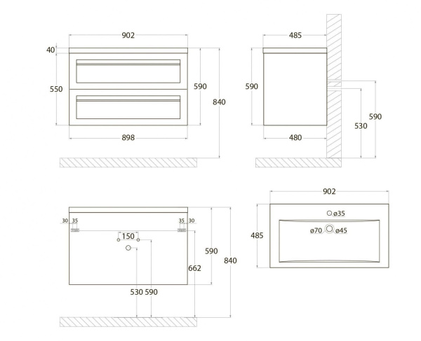 База под раковину Art&max AM-Platino-900-2C-SO-MM Cветло-зеленый матовый