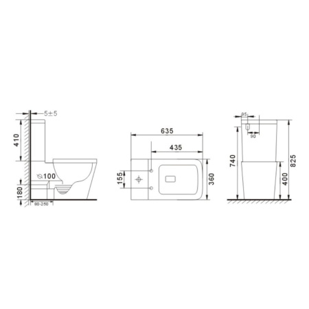 Напольный унитаз с бачком безободковый Gid Tr2170BL