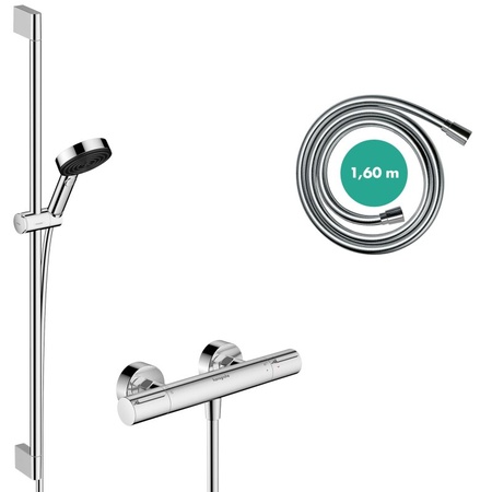 Термостат для душа с душевым гарнитуром Hansgrohe Pulsify Select S 105 3jet Relaxation EcoSmart Ecostat Element 24271000