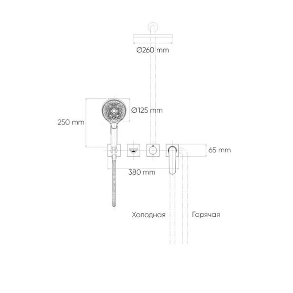 Комплект для душа с изливом Bronze de Luxe Icon 3009CB Комплект для душа с изливом Bronze de Luxe Icon 3009CB