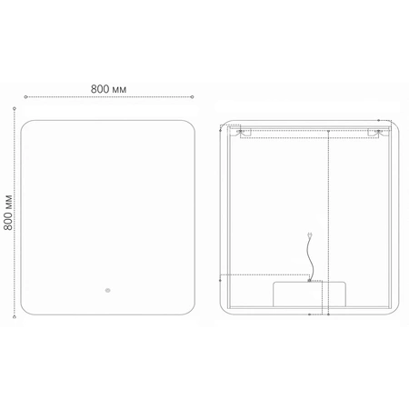Зеркало (80х80) Grossman ELEGANS-норма 178080 LED с сенсорным выключателем и подогревом