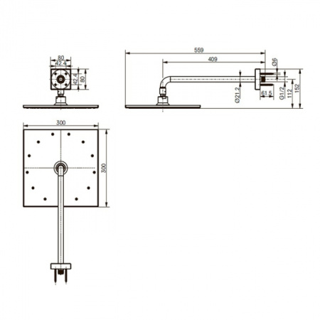 Верхний душ Toto Showers DBX114CAMRVE