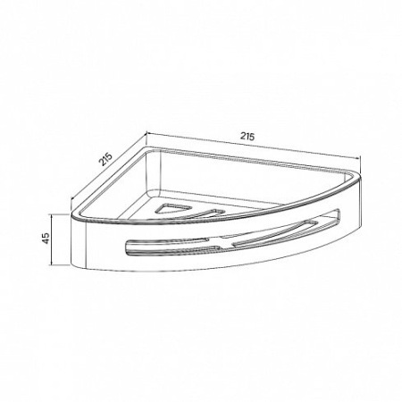Полка угловая нержавеющая сталь полир. IDDIS (SHE11SPi44)