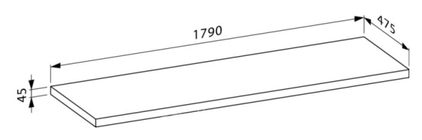 Столешница с отверстием слева и справа Laufen Palomba 4.0685.4.180.221.1