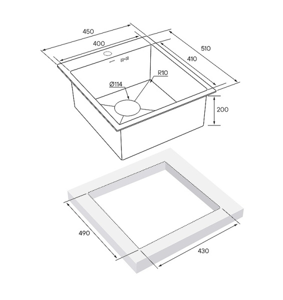 Кухонная мойка Paulmark  Favor PM214551-GM вороненая сталь