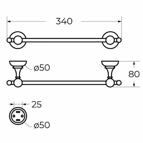 Полотенцедержатель Cezares Aphrodite APHRODITE-TH05-01-M