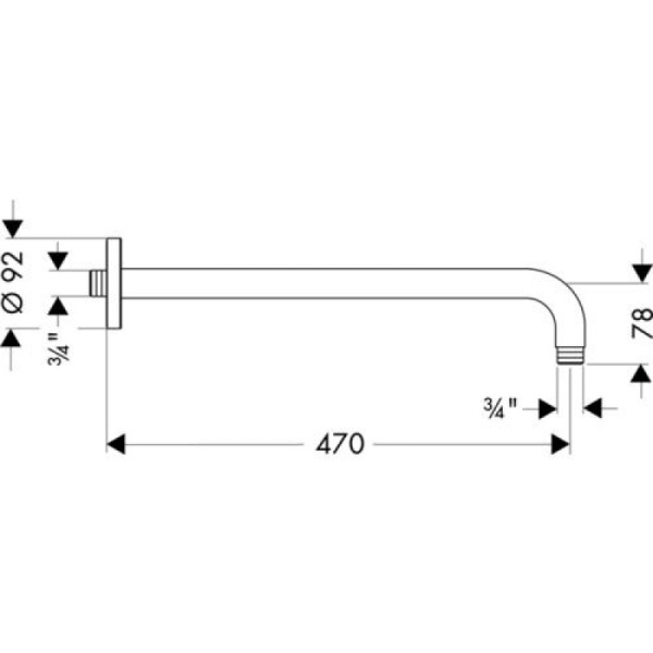 Держатель верхнего душа Hansgrohe 27410000 Держатель верхнего душа Hansgrohe 27410000