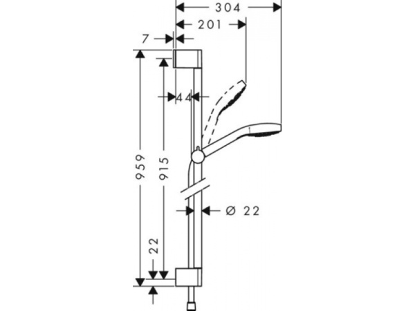 ушевой гарнитур Hansgrohe Croma Select S Vario EcoSmart 26573400