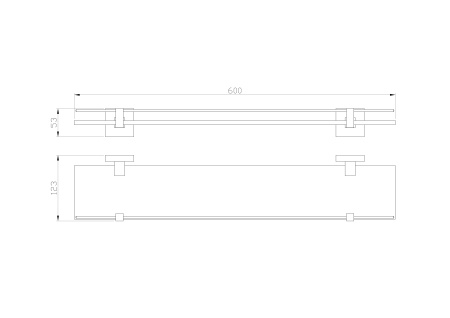 Стеклянная полка для ванной WONZON & WOGHAND POLO, хром WW-8927
