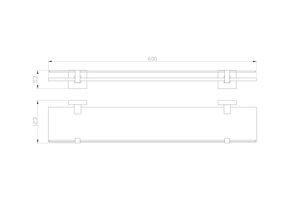 Стеклянная полка для ванной WONZON & WOGHAND POLO, брашированный никель WW-8927-BN