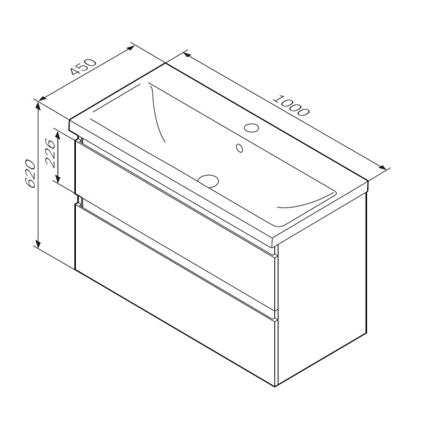 Тумба под раковину 100 Am.Pm X-Joy M85AFHX1002BM