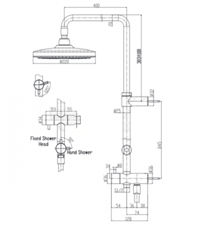Душевая стойка TOTO Showers TBW01002R