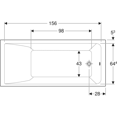 Прямоугольная ванна Geberit Renova Plan 554.305.01.1