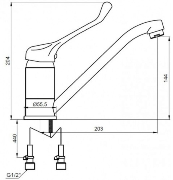 Смеситель для кухонной мойки  KAISER City (21033)
