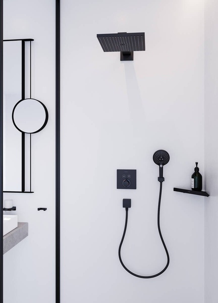 Верхний душ с кронштейном Hansgrohe Raindance E 300 AIR 1jet 26238670 черный матовый