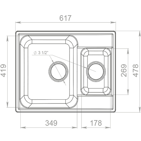 Кухонная мойка GranFest Quartz 09, 09 серый