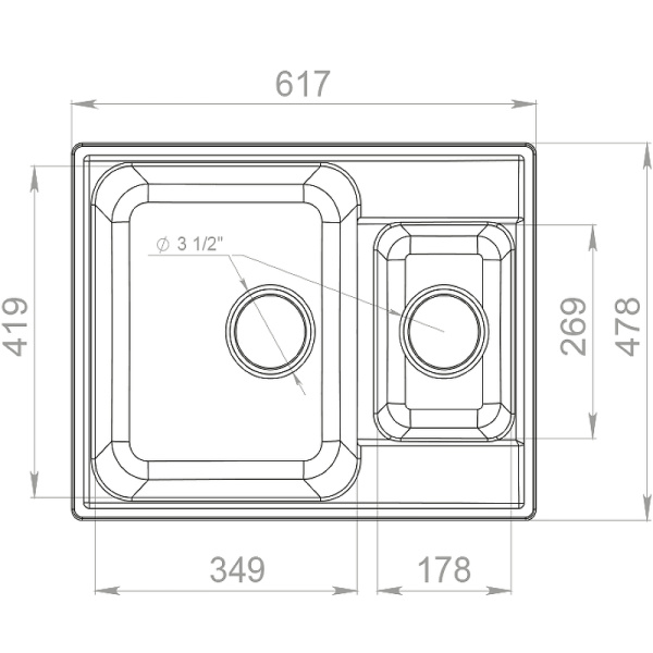 Кухонная мойка GranFest Quartz 09, 09 черный