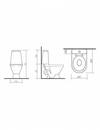 Унитаз-компакт Sanita Лада LDASACC01090111