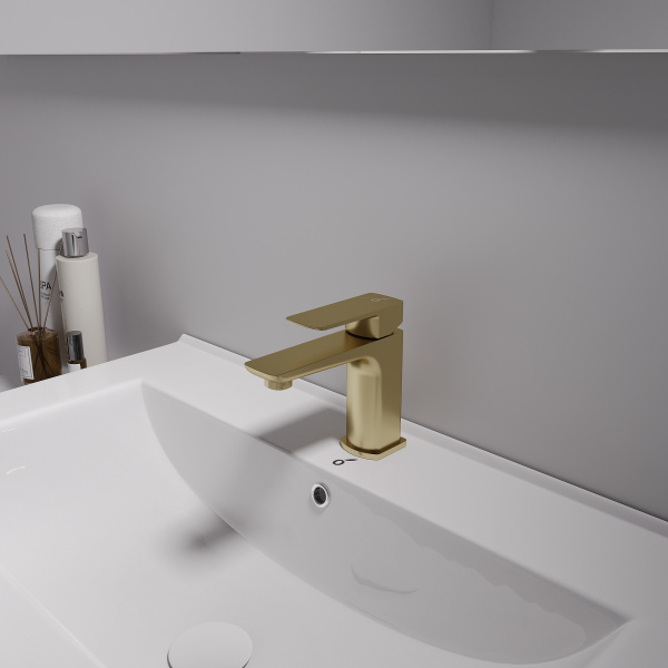 Смеситель для раковины OliveekaOL-139003-BG, золотой матовый