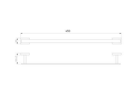 Вешалка для полотенец WONZON & WOGHAND FLAT, хром WW-9712-45CM