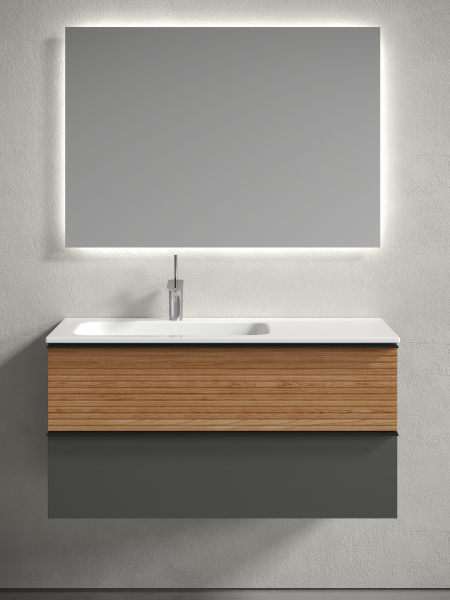 Тумба под раковину Sancos  Delta DL100LGR  дуб красный/графит