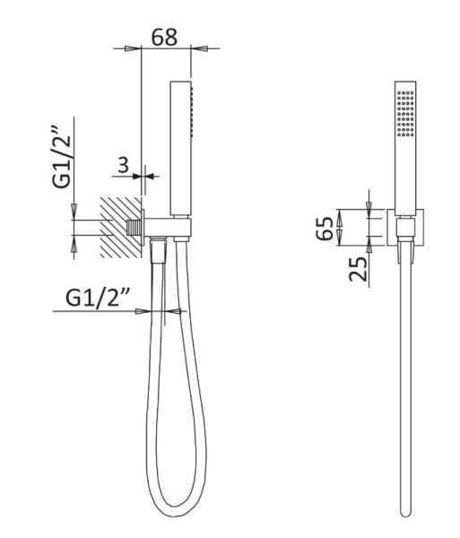 Душевой набор Cezares PORTA-DEFM-BIO Душевой набор Cezares PORTA-DEFM-BIO