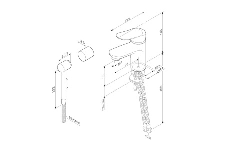 Смеситель для раковины с гигиеническим душем Am.Pm Sunny F85C03000