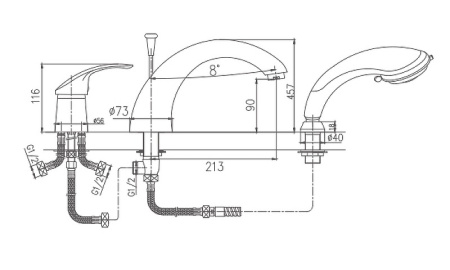 Смеситель на борт ванны Haiba HB1121
