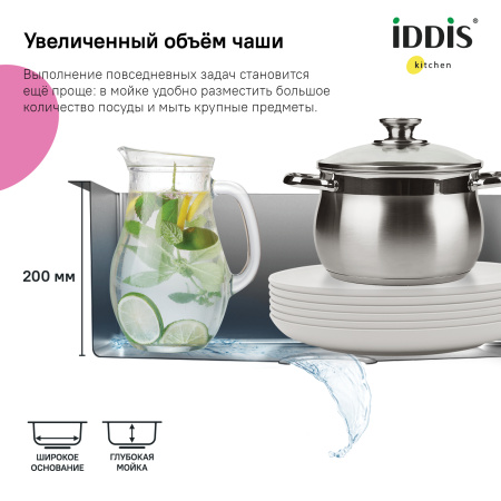 Мойка IDDIS 740*440 Edifice (EDI74G0i77)