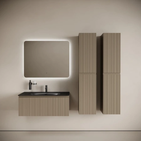 Тумба без раковины подвесная Sancos Code CD100GB серо-бежевый матовый