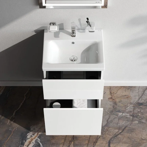 Тумба без раковины 50 см Am.Pm Gem M90FSX0502WG белый глянец