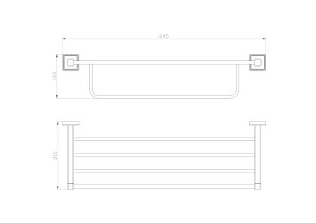 Полотенцедержатель с полкой WONZON & WOGHAND ROMA, бронза WW-7281