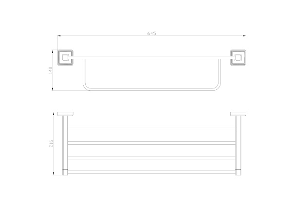 Полотенцедержатель с полкой WONZON & WOGHAND ROMA, бронза WW-7281